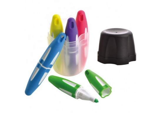 Set 4 textmarkere, evidentiatoare text in cutie plastic Neves 0110mc