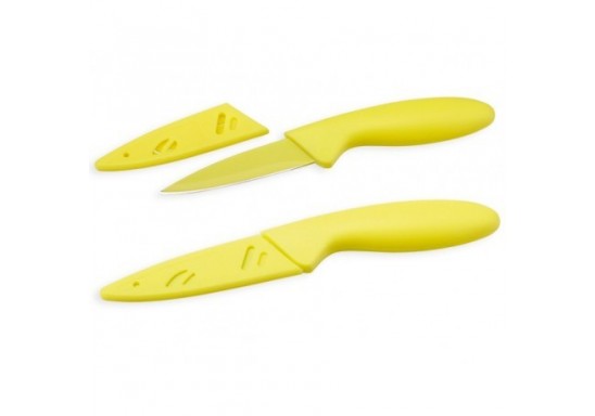Cutit cu lama 8 cm cu protectie plastic in ton de culoare TOSHI 82453-80