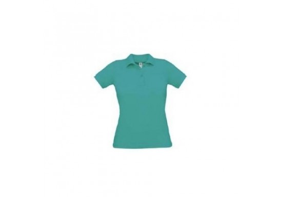 Tricou Polo dama marca B & C Collection O24 SAFRAN Pure 180 gmp Real Turquoise
