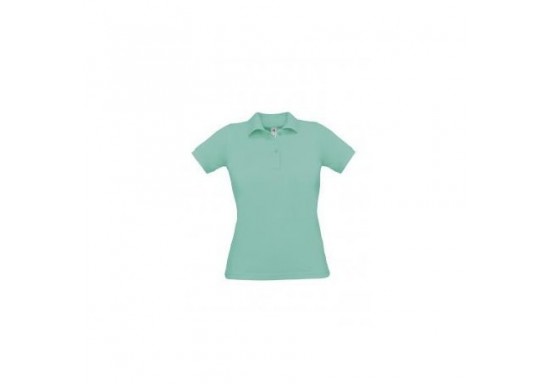 Tricou Polo dama marca B & C Collection O24 SAFRAN Pure PIXEL TURQUOISE