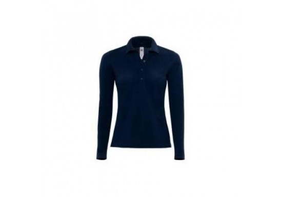 Tricou Polo dama maneca lunga B & C Collection O36 SAFRAN PURE LSL WOMEN 180 gmp Navy