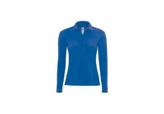 Tricou Polo dama maneca lunga B & C Collection O36 SAFRAN PURE LSL WOMEN 180 gmp Royal Blue