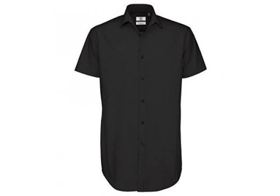 Camasa barbati maneca scurta B & C Collection BK14 BLACK TIE SSL Black
