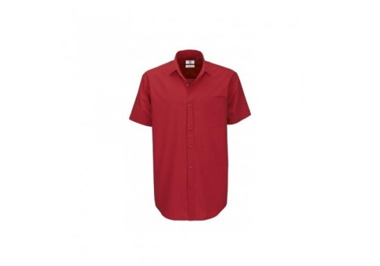 Camasa barbati maneca scurta B & C Collection  BK06 HERITAGE SSL Deep Red