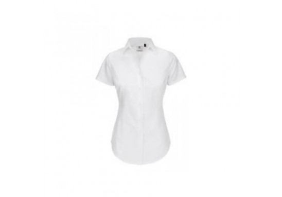 Camasa dama maneca scurta B & C BK16 BLACK TIE SSL White