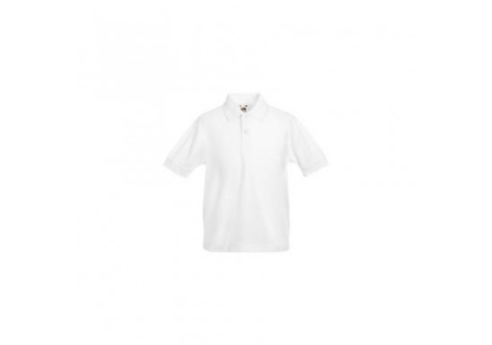 Tricou polo copii Fruit of the Loom F38 65/35POLO 180 gmp White