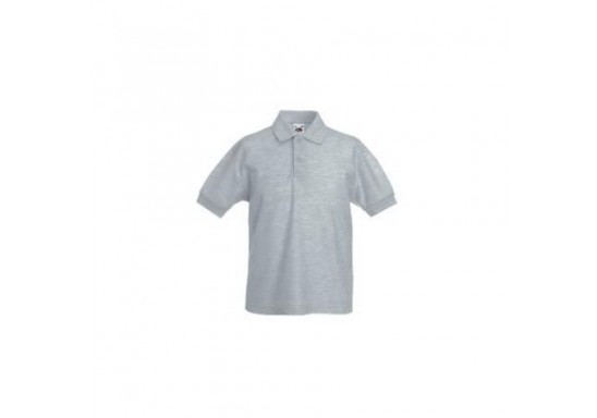 Tricou polo copii Fruit of the Loom F38 65/35POLO 180 gmp Heather Grey