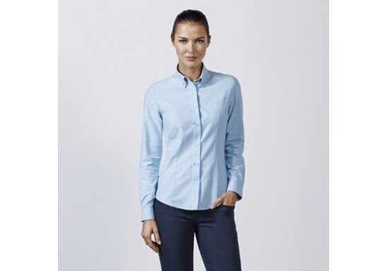 Camasa de dama cu buzunar la piept OXFORD WOMAN CM5068 albastru celest S-XXL
