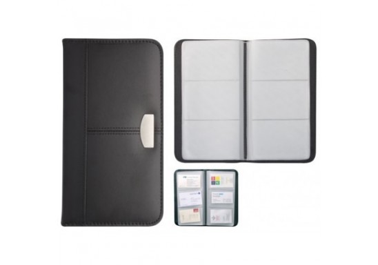 Suport pentru 72 carti de vizita din imitatie piele cu placuta metalica Hanno AP752092
